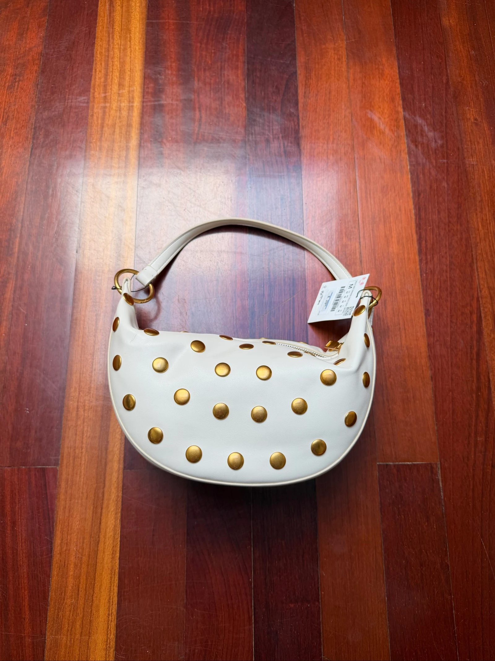 Witte tas met gouden noppen van Zara – photo 5